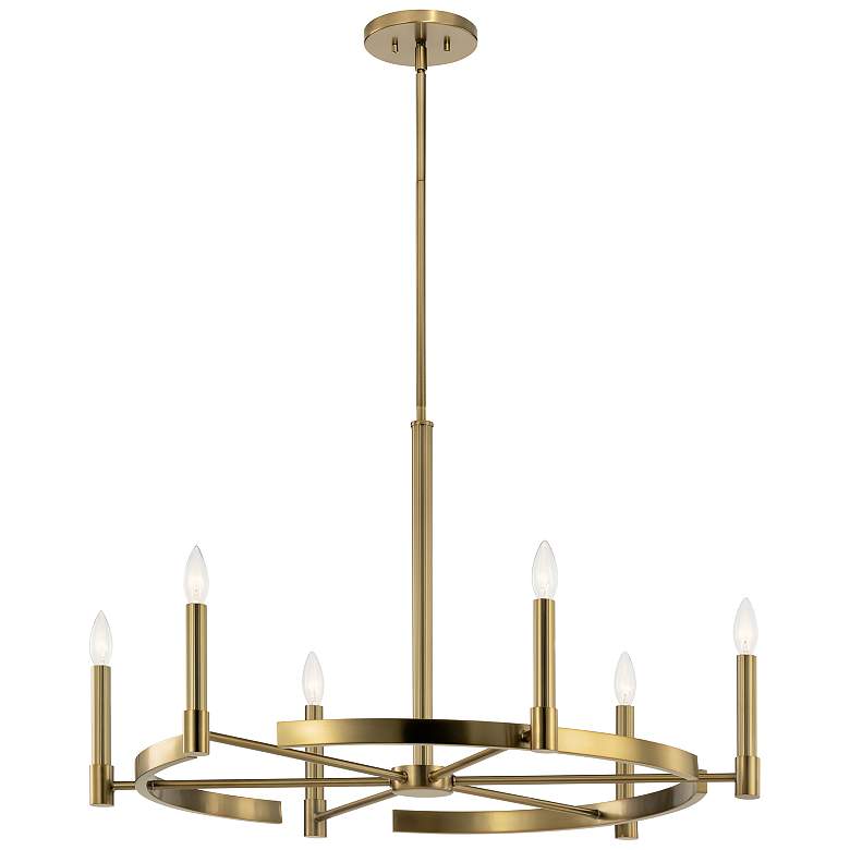Image 2 Tolani 6 Light Chandelier in Brushed Natural Brass
