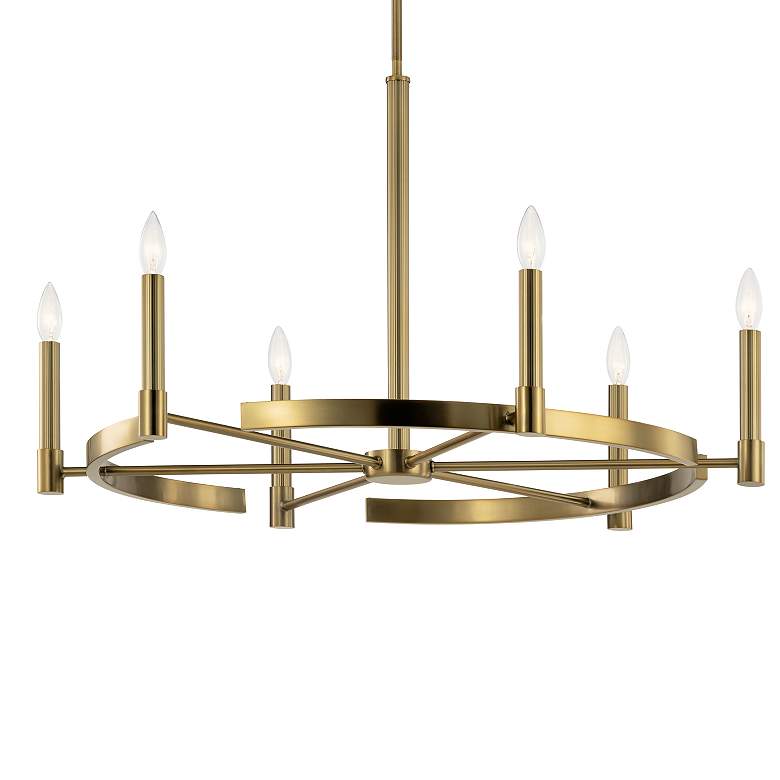 Image 3 Tolani 6 Light Chandelier in Brushed Natural Brass more views