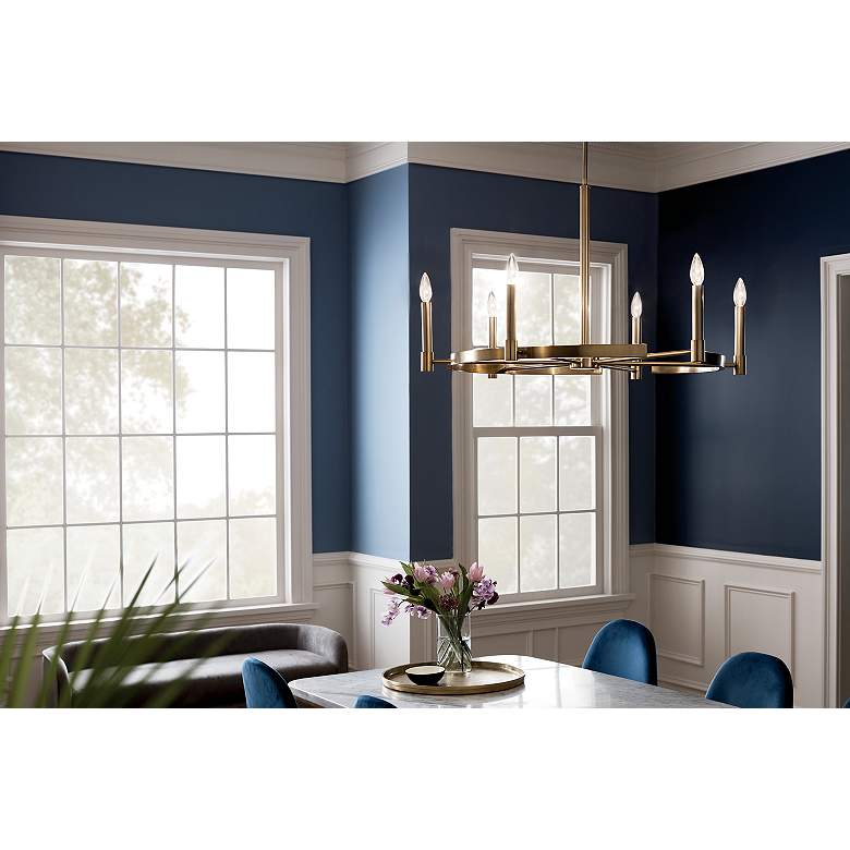 Image 6 Tolani 6 Light Chandelier in Brushed Natural Brass more views