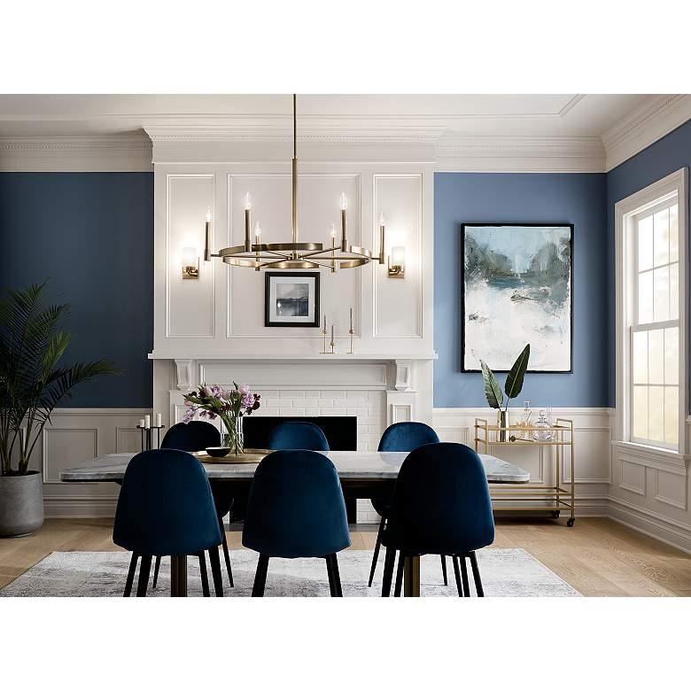 Image 7 Tolani 6 Light Chandelier in Brushed Natural Brass more views