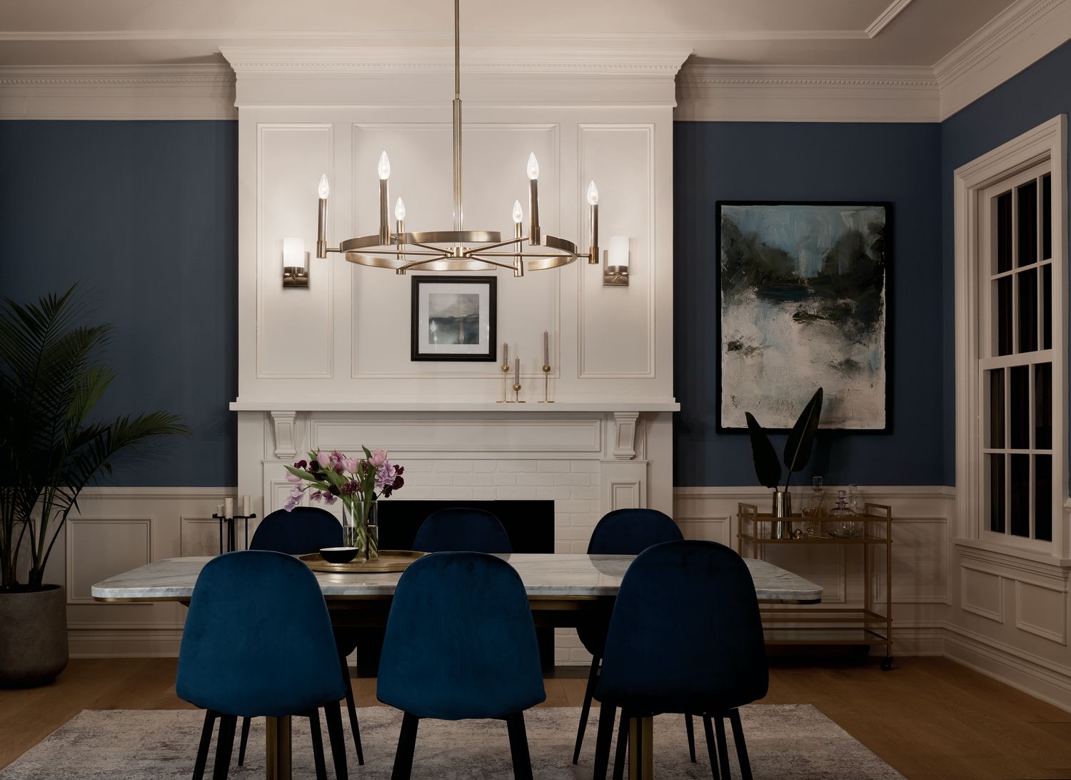 Tolani 6 Light Chandelier in Brushed Natural Brass