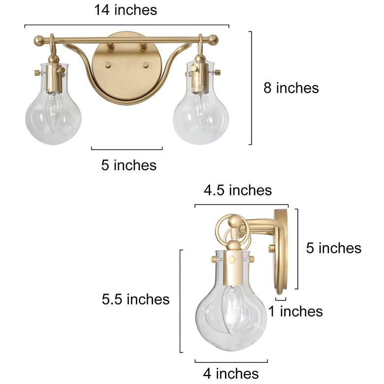 Image 2 Tolay 2-Light 14" Wide Gold Bath Light more views