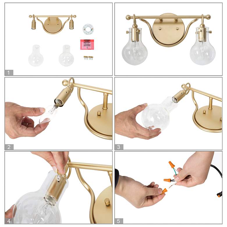 Image 6 Tolay 2-Light 14" Wide Gold Bath Light more views