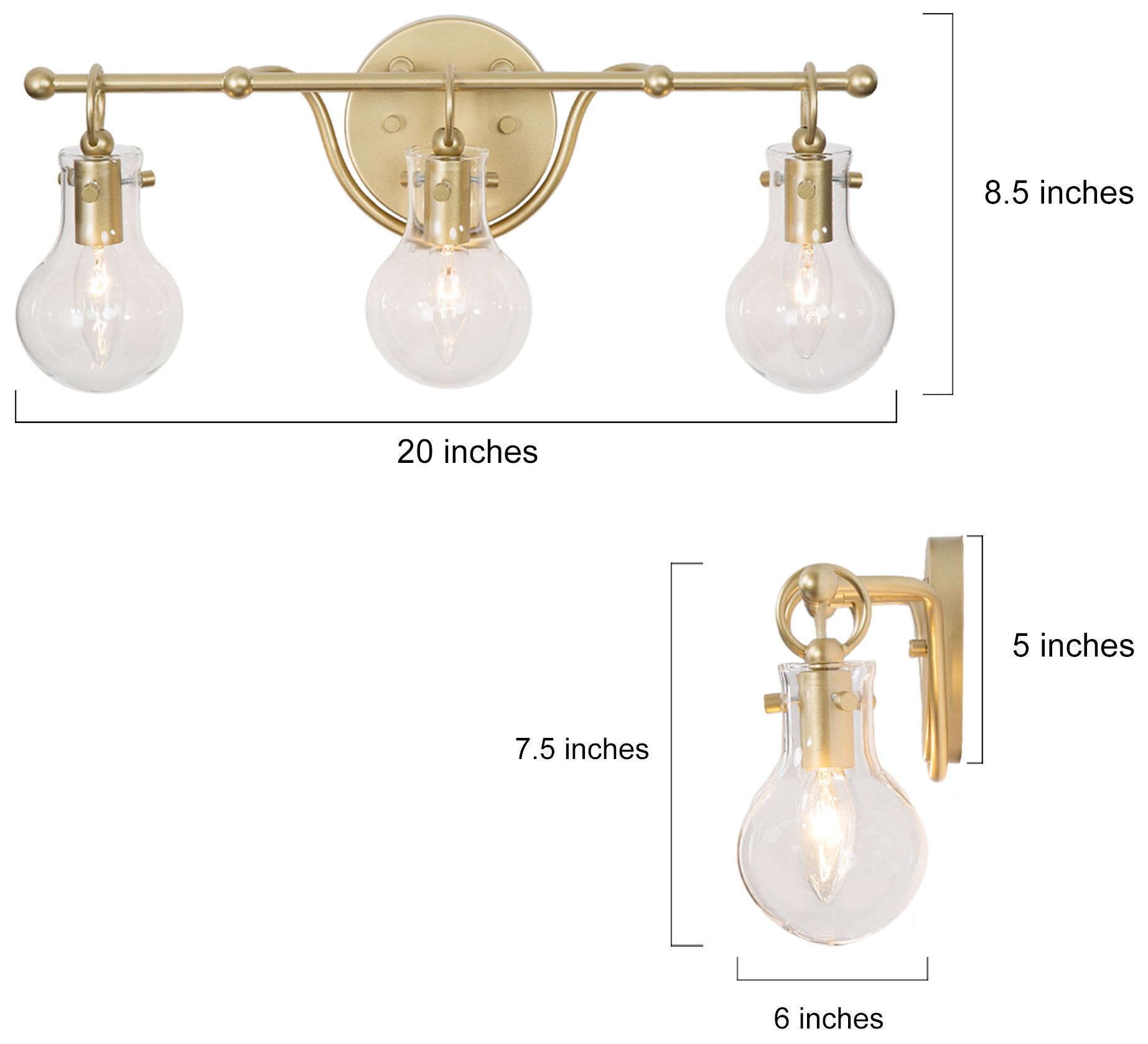 Image 3 Tolay 20" Wide Gold 3-Light Bathroom Vanity Light more views