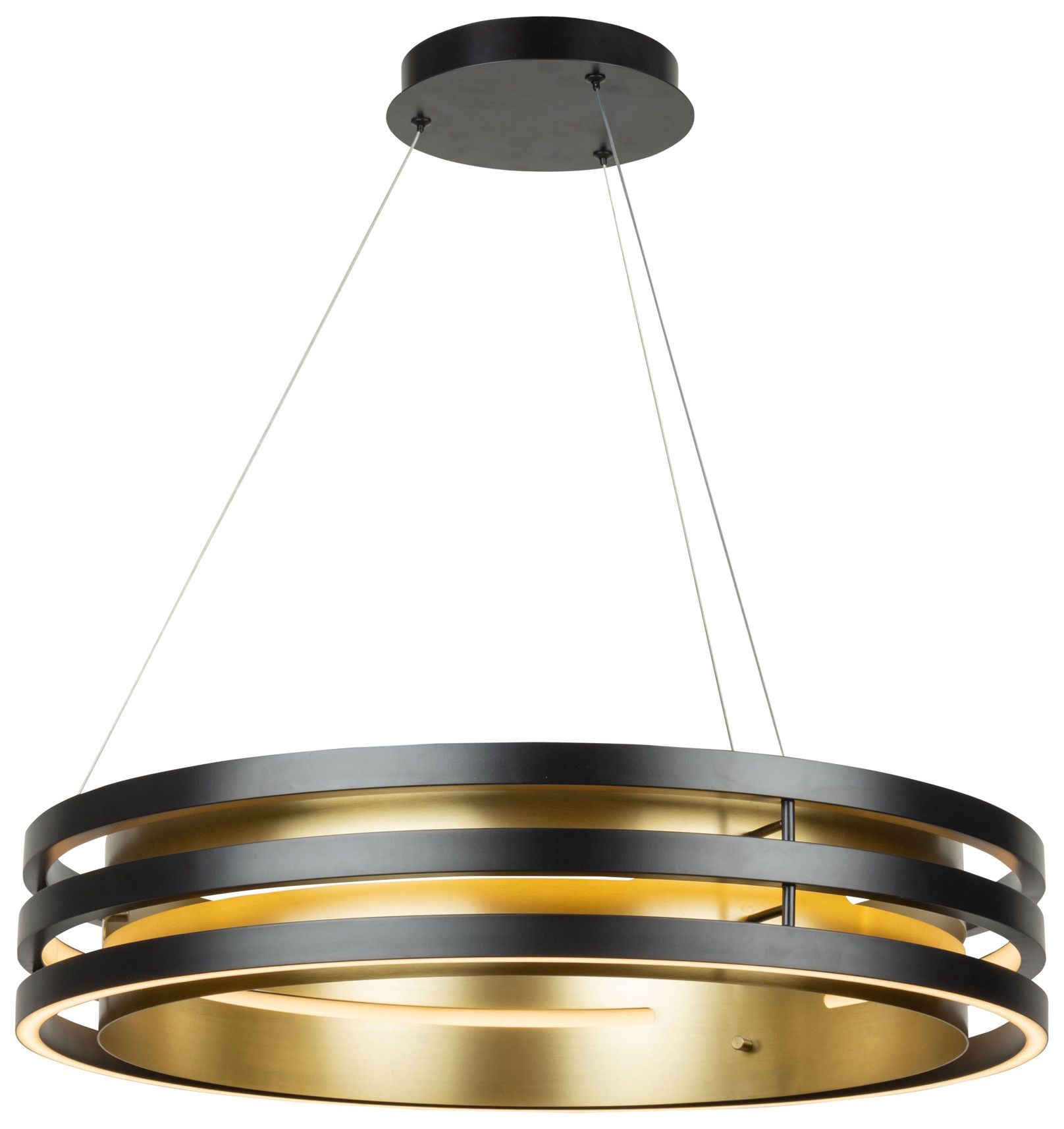 Image 2 Toledo 25.5" Wide Black Chandelier With Black Shade