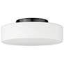 2_Toli 12" Wide Matte Black Flush Mount With Opal Glass