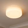 1_Toli 12" Wide Matte Black Flush Mount With Opal Glass