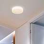 3_Toli 12" Wide Matte Black Flush Mount With Opal Glass more views