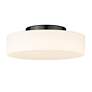 4_Toli 12" Wide Matte Black Flush Mount With Opal Glass more views