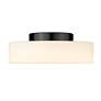 6_Toli 12" Wide Matte Black Flush Mount With Opal Glass more views