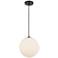Tolland 10"W Matte Black Mini Pendant w/ Matte White Shade