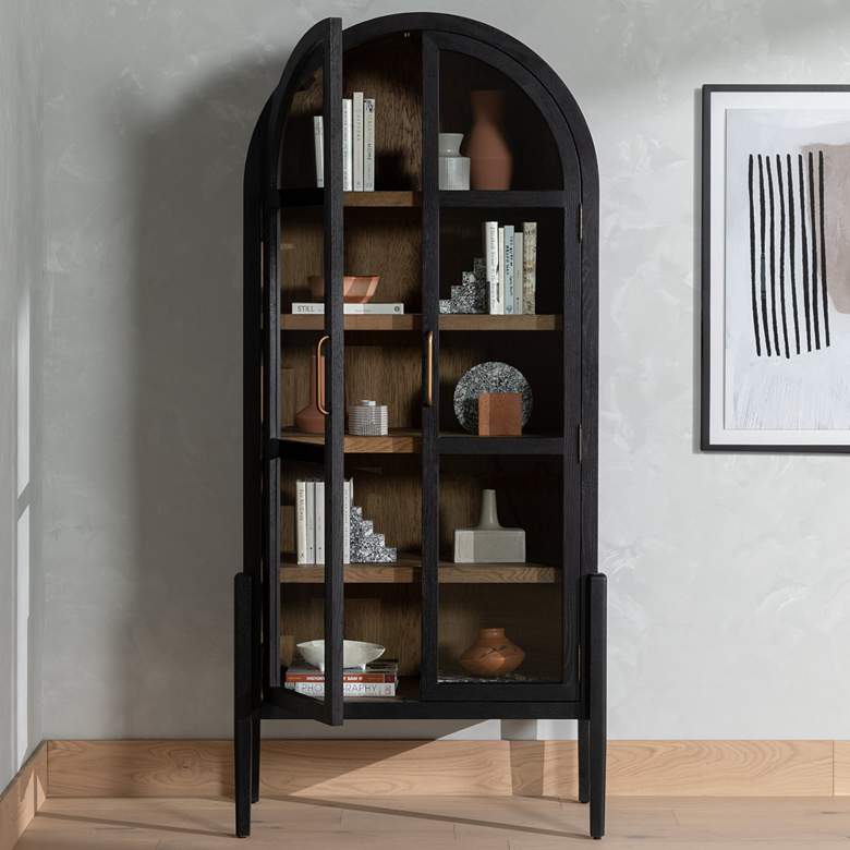 Image 1 Tolle 38" Wide Black Drifted Oak Cabinet