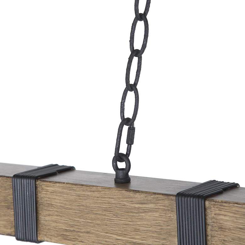 Image 2 Tolon 35 1/2"W Wood Grain Bronze 5-Light Island Chandelier more views