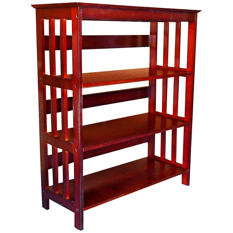 Image 1 Tolton Mission-Style 3-Tier Cherry Bookcase