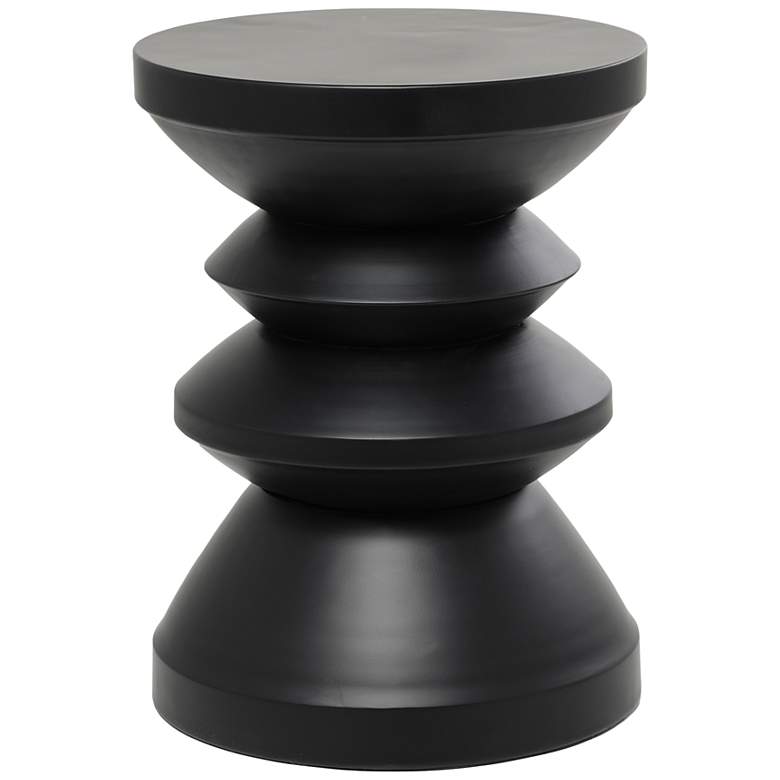 Image 2 Tolusa 13 1/2" Wide Black Metal Hourglass Accent Table