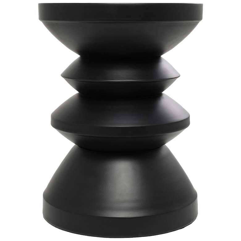 Image 4 Tolusa 13 1/2" Wide Black Metal Hourglass Accent Table more views