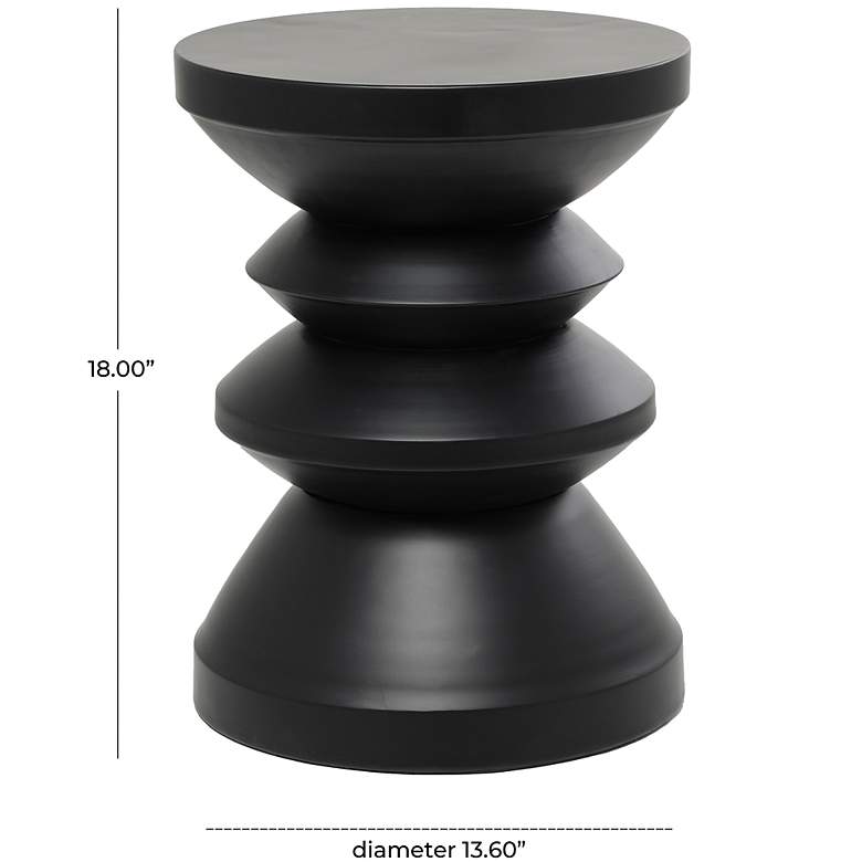 Image 7 Tolusa 13 1/2 inch Wide Black Metal Hourglass Accent Table more views