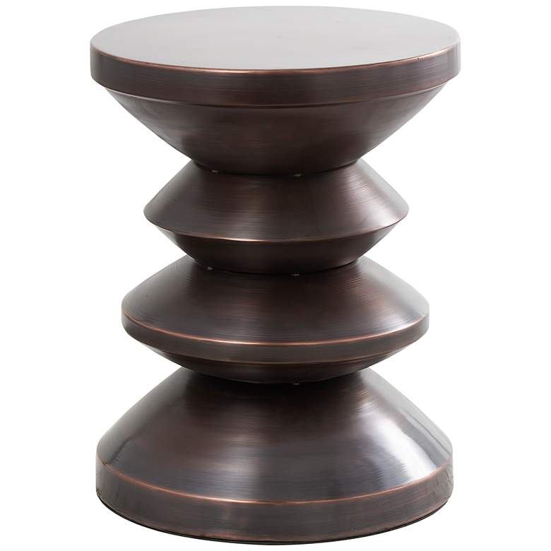 Image 2 Tolusa 14 1/4" Wide Dark Copper Metal Hourglass Accent Table
