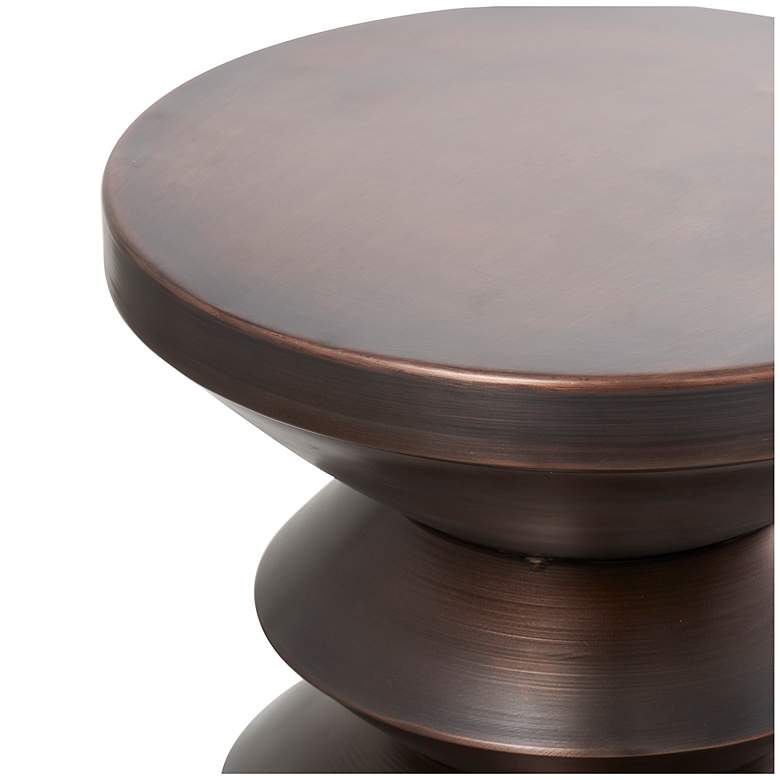Image 3 Tolusa 14 1/4 inch Wide Dark Copper Metal Hourglass Accent Table more views