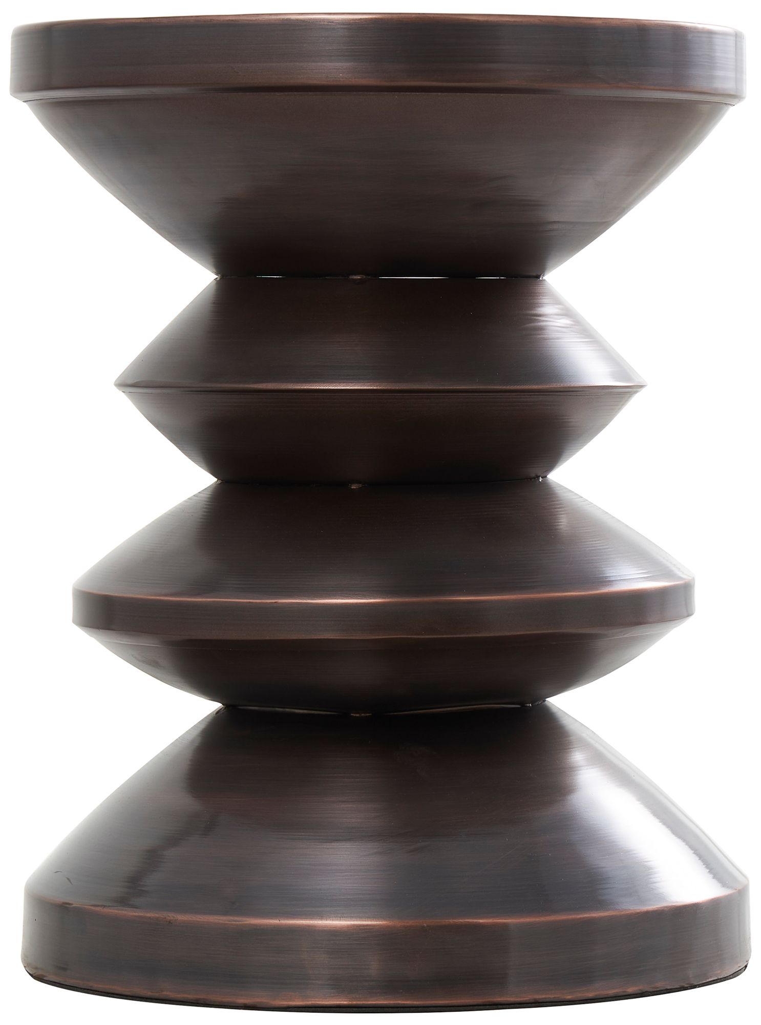 Image 4 Tolusa 14 1/4" Wide Dark Copper Metal Hourglass Accent Table more views