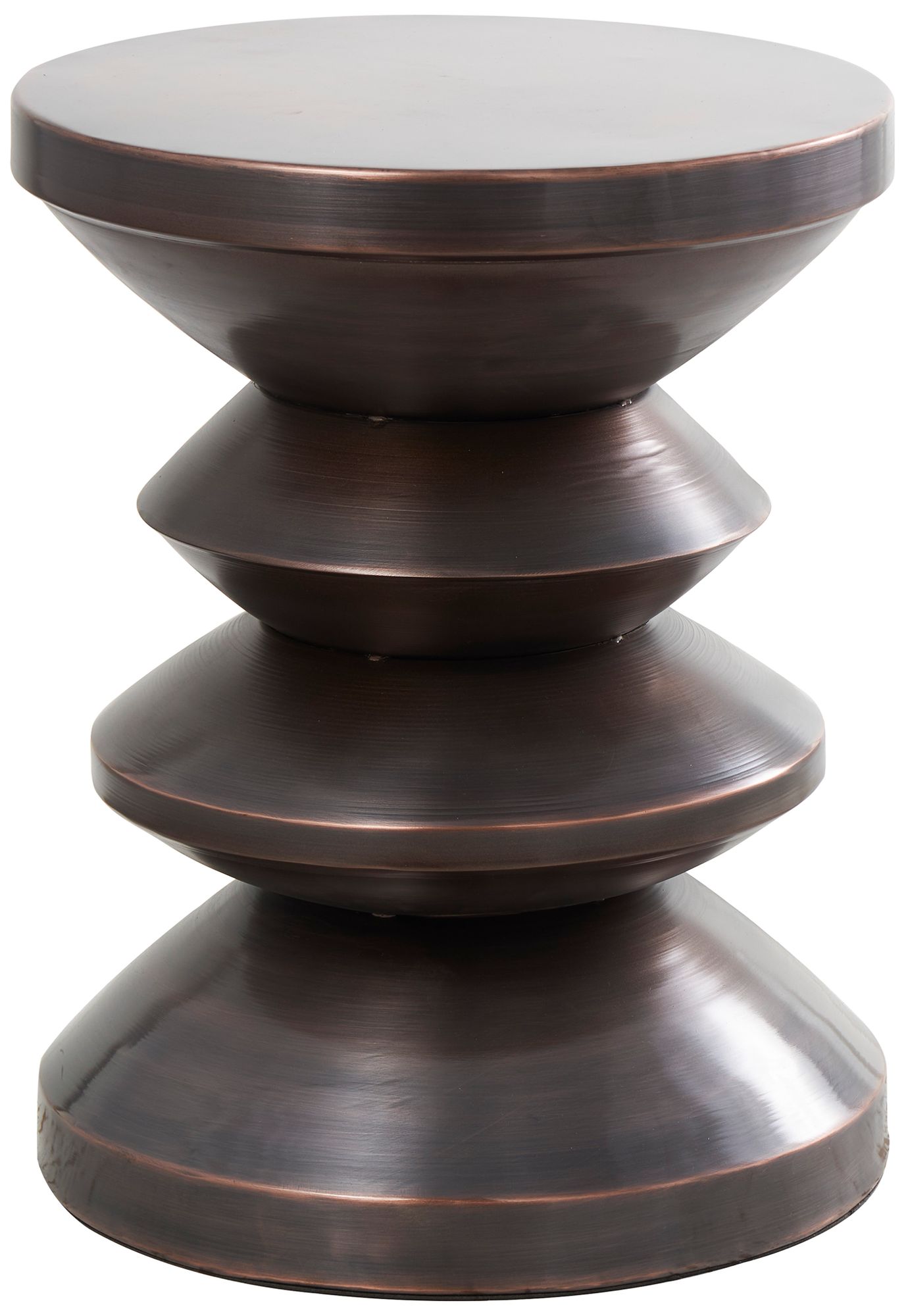 Image 5 Tolusa 14 1/4" Wide Dark Copper Metal Hourglass Accent Table more views
