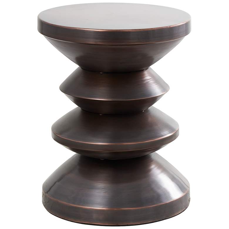Image 5 Tolusa 14 1/4" Wide Dark Copper Metal Hourglass Accent Table more views
