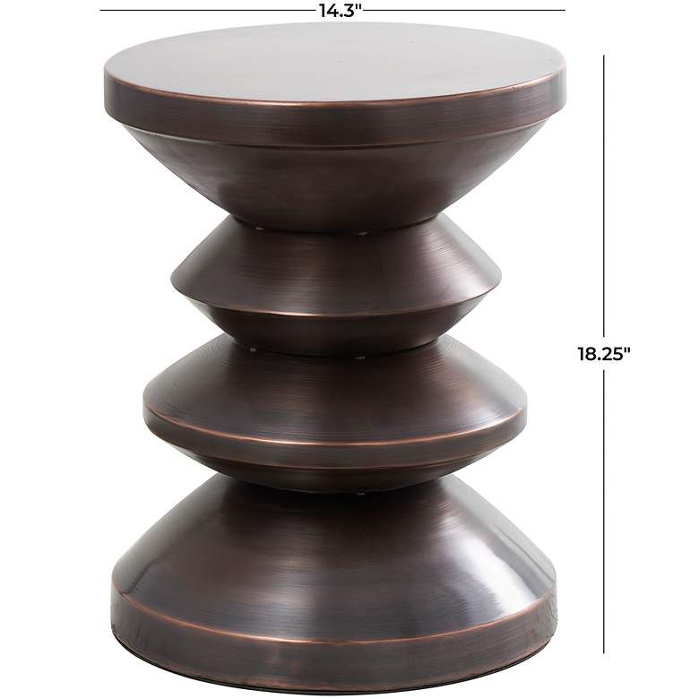 Image 6 Tolusa 14 1/4" Wide Dark Copper Metal Hourglass Accent Table more views