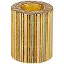 Tomak 4" High Shiny Gold Ceramic Pillar Candle Holder