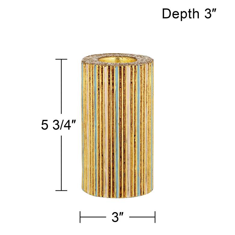 Image 5 Tomak 5 3/4 inch High Shiny Gold Ceramic Pillar Candle Holder more views