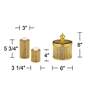 Tomak Gold 3-Piece Pillar Candle Holder and Jar w/ Lid Set