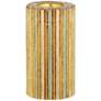 Tomak Shiny Gold Ceramic Pillar Candle Holders Set of 2