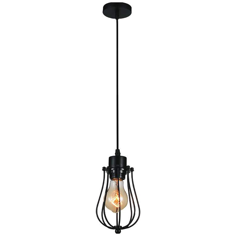 Image 1 Tomaso 1 Light Down Mini Pendant With Black Finish