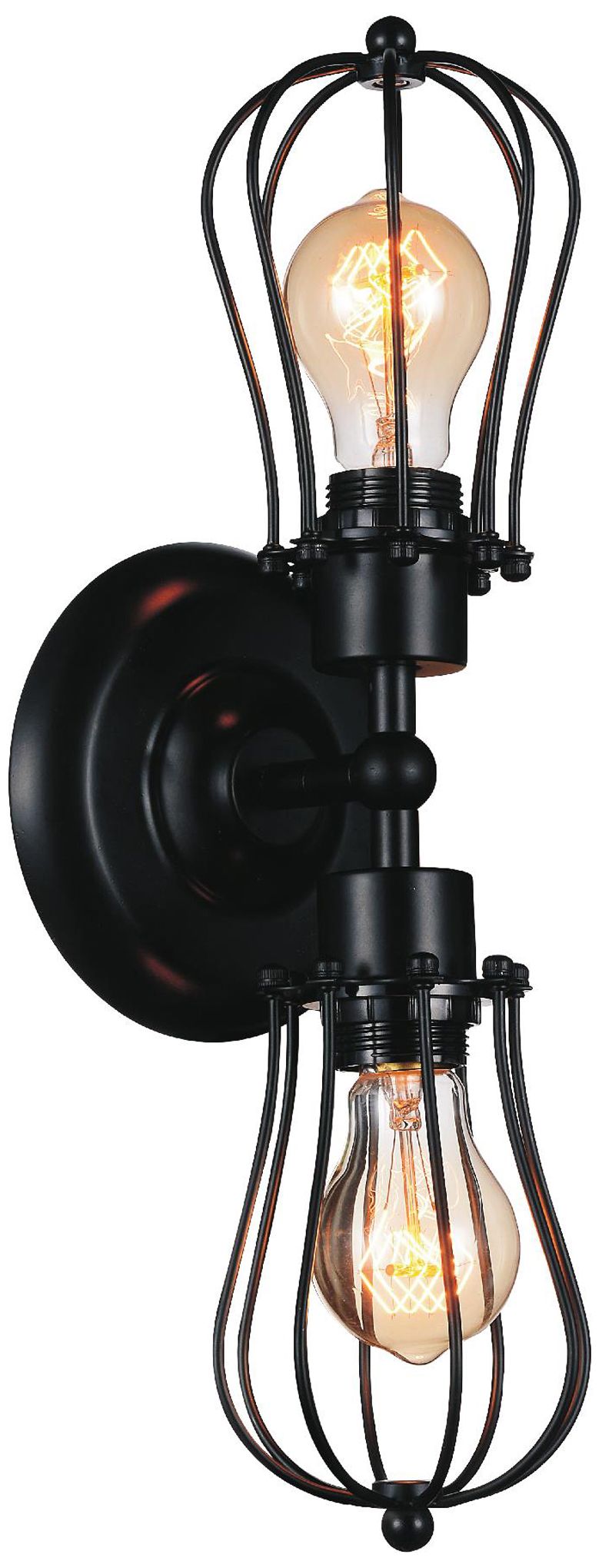 Tomaso 2 Light Black Wall Sconce