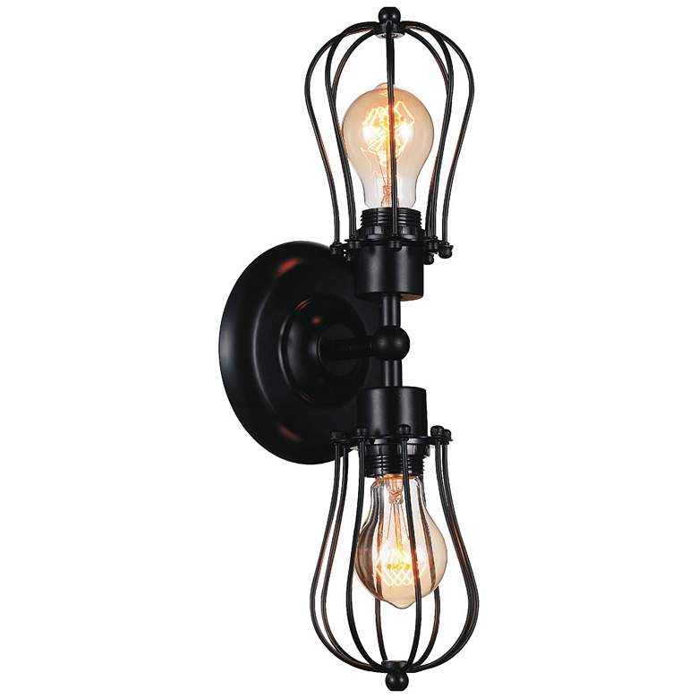 Image 1 Tomaso 2 Light Wall Sconce With Black Finish
