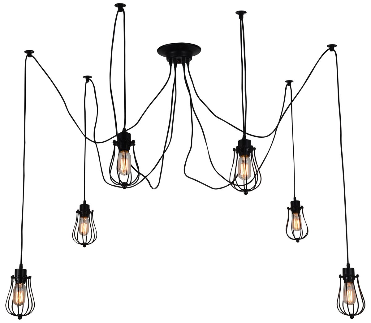 Image 2 Tomaso 6 Light Black Multi Light Pendant