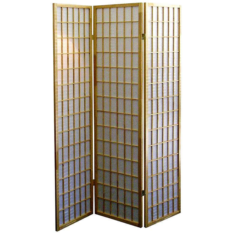 Image 1 Tomball Japanese-Inspired Natural 3-Panel Room Divider