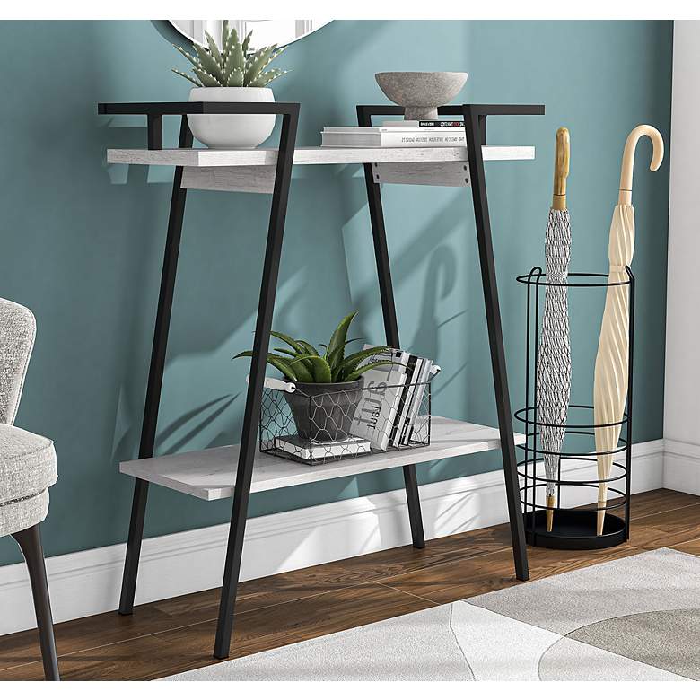 Image 1 Tomfaul 31 1/4" Wide White Oak 1-Shelf Sofa Console Table
