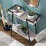 6_Tomfaul 31 1/4" Wide White Oak 1-Shelf Sofa Console Table more views