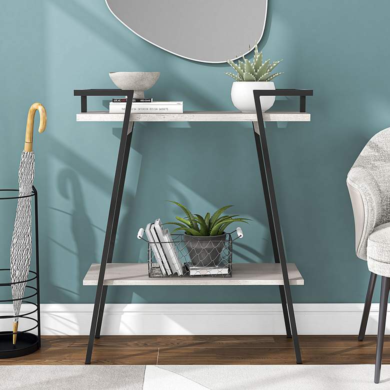 Image 7 Tomfaul 31 1/4" Wide White Oak 1-Shelf Sofa Console Table more views