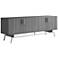Tomfaul 60" Wide Distressed Gray Wood 4-Door TV Stand