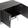 4_Tomfaul 60" Wide Distressed Gray Wood 4-Door TV Stand more views