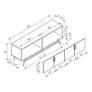 6_Tomfaul 60" Wide Distressed Gray Wood 4-Door TV Stand more views