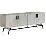 2_Tomfaul 60" Wide White Oak Wood 4-Door TV Stand