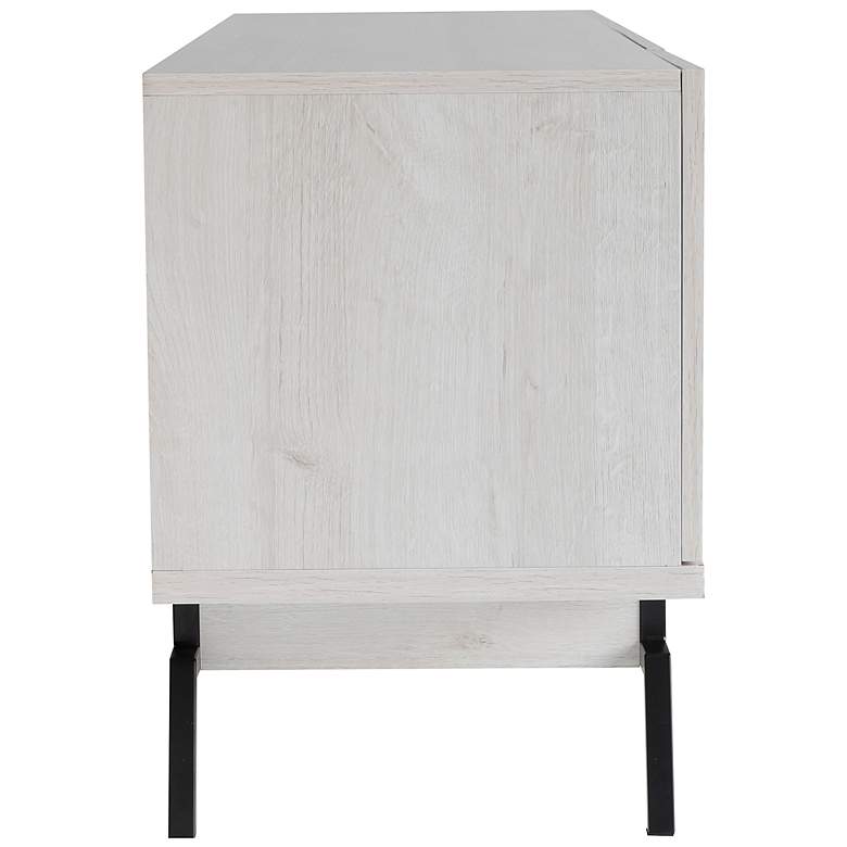 Image 3 Tomfaul 60" Wide White Oak Wood 4-Door TV Stand more views