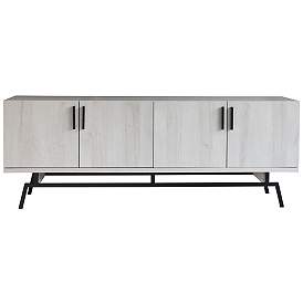 Image5 of Tomfaul 60" Wide White Oak Wood 4-Door TV Stand more views