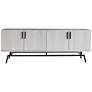 5_Tomfaul 60" Wide White Oak Wood 4-Door TV Stand more views
