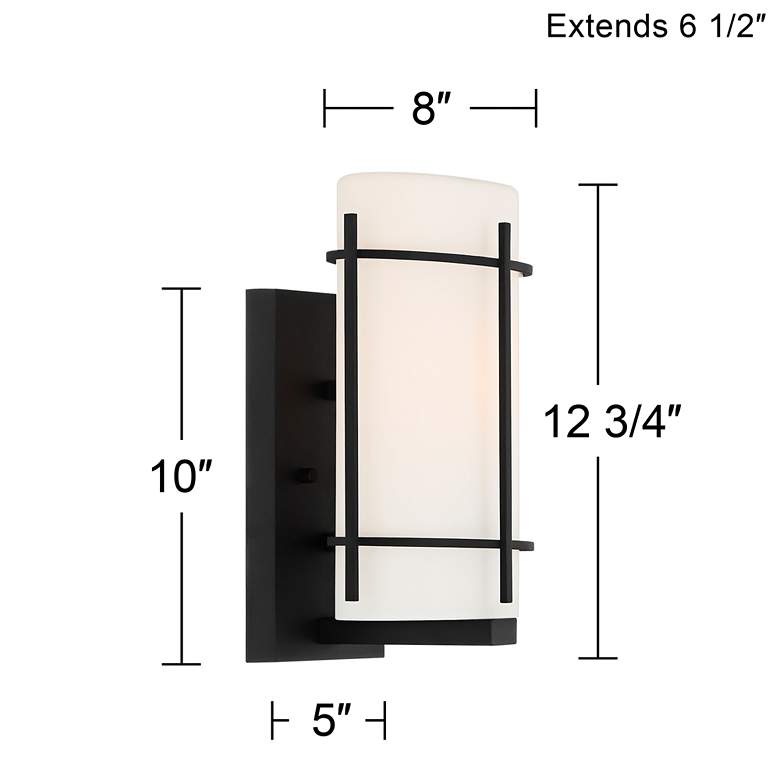 Image 6 Tomlin 12 3/4 inch High Black and White Glass Wall Light Set of 2 more views