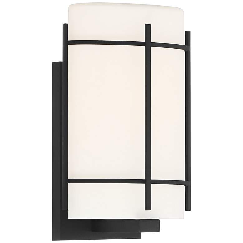 Image 1 Tomlin 12 3/4" High Black and White Glass Wall Light