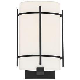 Image3 of Tomlin 12 3/4" High Black and White Glass Wall Light more views