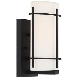 Image4 of Tomlin 12 3/4" High Black and White Glass Wall Light more views